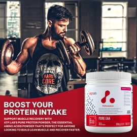 ATP LAB - Pure EAA Powder 300g (Raspberry Flavour) - EAA Supplement - Essential Amino Acid Powder - Muscle Building - Muscle Recovery