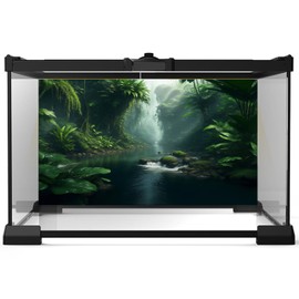 Aquarium Background Jungle Green Plants River Terrarium Background Foggy Rainforest Fish Tank Backdrop Green Plants Stream Terrarium Backdrop Tank Wallpaper Poster Backdrop Vinyl 30x18in