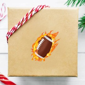 Rugby Stickers Self-Adhesive Sports Ball Sticker Flame Rugby Theme Party Decor Envelope Gift Bag Seal for Sports Party Supplies, Rugby Team Gift, Birthday Parties 5"