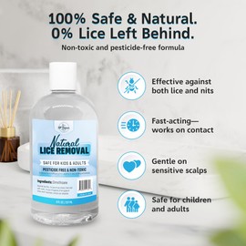 Safe Natural Lice Treatment for Kids & Adults | Gentle, Non-Irritating Lice Shampoo That Kills Eggs and Lice on All Hair Types | Dimethicone Safely Suffocates | 32oz Treats 3-5 People