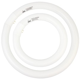 FC8T9/KB 22W and FC12T9/KB 32W Warm White Set, Round Fluorescent 8 inch T9 22 Watts & Circular Light Bulbs 12 inch 32 Watts Pack, Circline Kitchen and Bath Ceiling Fan Bulb, 3000K, G10q Prong