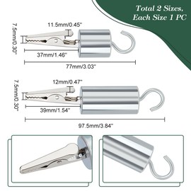 AHANDMAKER 2 Stück Krokodilklemmen Aus Eisen Mit Haken, 2 Stile, 1.76 Unzen Und 3.5 Unzen, Kumi-Gewicht, Drahtstricker Für Kumihimo-Zöpfe, Flechtscheibe