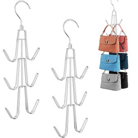2 Piezas Porta Bolsas De Dama, Organizador De Bolsas Para Dama Con 6 Ganchos Giratorios De Metal, Mantiene La Forma De Bolsos, Adecuado Para La Suspen