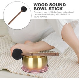 SAFIGLE Buddha Sound Bowl Hammer Singing Bowl Mallet Playing Crystal Singing Bowls Buddha Sound Bowl Mallet Meditation Bowl Mallet Yoga Accessories Spiritual Bowls Mallet Wooden Felt Nepal
