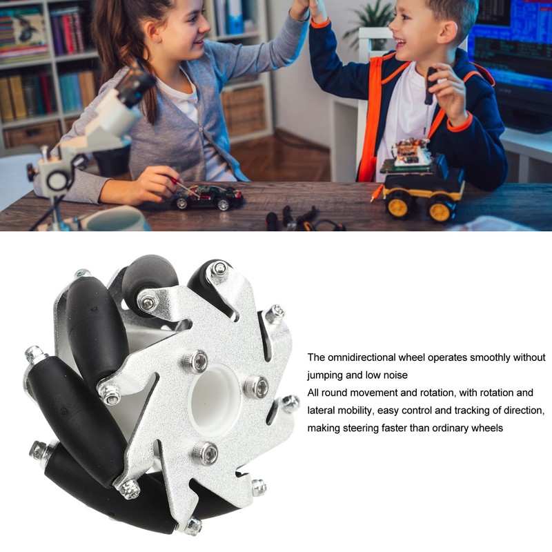 4Pcs 60mm Omnidirectional Wheel Aluminum Alloy Omni Directional Wheel Set