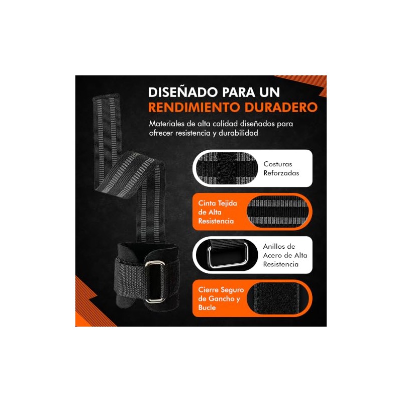 Hyperz - Muñequeras con Straps para Gym Par Muñequeras Acolchado