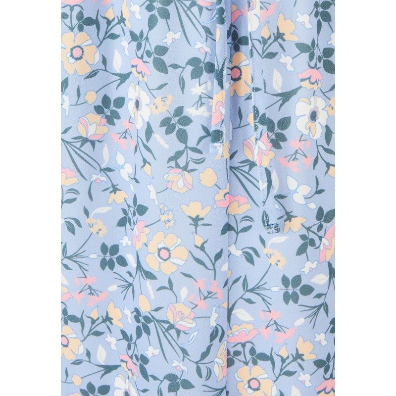 Damart - Print Jersey Skirt, Blue Floral, 14/16