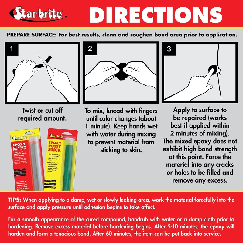 STAR BRITE Bastoncino Epossidico 113 g - Riparazione facile, veloce