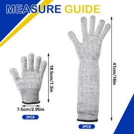 HaoGludi 2 Pairs Pet Handling Gloves, 15.75" Extra-Long and 7.68'' Short Flexible Scratch-Resistant Gloves, Pet Grooming Arm Sleeves for Dogs, Cats & Birds Bathing & Nail Trimming