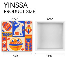 YINSSA Easter Decorations Happy Easters Decor Silly Rabbit Easter Is For Jesus Bunny Desk Decor Wood Sign Plaque For Table Shelf Decoration For Farmhouse Living Room Home Office 5x5 Inch