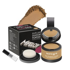 Mifeloy Root Touch Up Powder, Instantly Gray Hair Cover Up, Women Color Root Coverage Shadow Powder for Thinning Grey Hairline, Men Roots Concealer for Hair Loss Beard Line Eyebrow, Dark Blonde