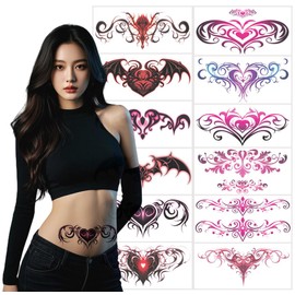 Tattoo Stickers Body Seals, Women's Tattoo Stickers, Super Sexy Fake Tattoos, Women's Chest, Abdomen, Back, Temporary Tattoo Makeup Stickers, Long Lasting, Waterproof, Easy to Apply, Cute, Stylish