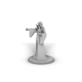 Elven Female Sorcerer With Raven Tabletop DND Gaming Miniature