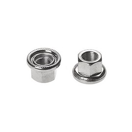 Sturmey Archer Hub Axle Nut HBT30 M9/M10 with Movable Flange 9 mm/10 mm, Flanged Silver - Pack of 2 (9 mm)