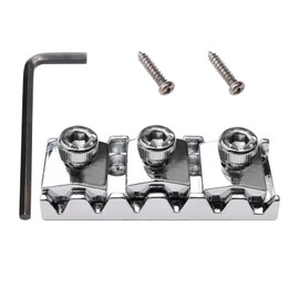 Metal Guitar Parts Strings Locked Nut 42.2mm for Floyd Rose Style Electric Guitar Tremolo Bridge, Silver