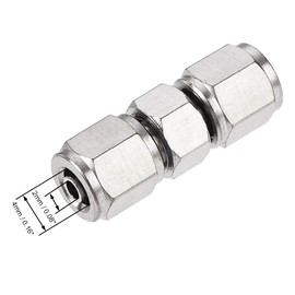 sourcing map Compression Tube Fitting Nickel Plating for 4mm Pneumatic Hose Tube 10pcs