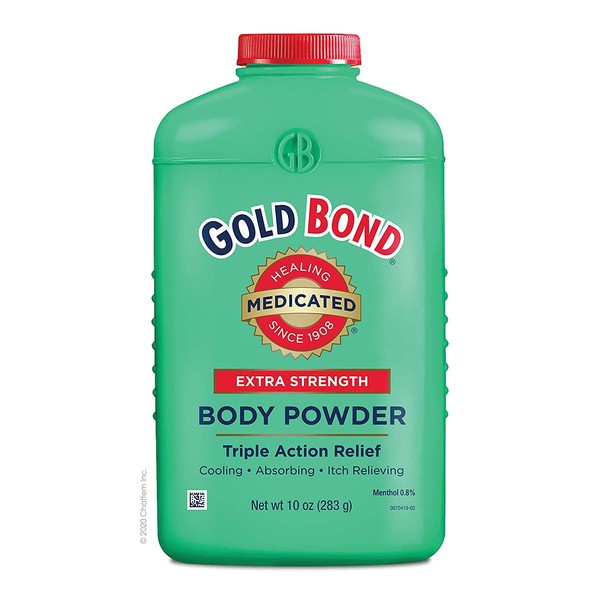 Gold Bond Medicated Extra Strength Powder, 10 Ounce Containers (Pack of 3), Helps Soothe and Relieve Skin Irritaitons and Itching, Cools, Absorbs Moisture, Deodorizes, Stronger than Gold Bond Original