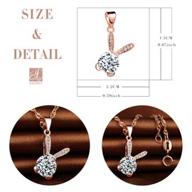 Unendlich U Süße Hase Häschen Damen Mädchen Halskette 925 Sterling Silber Zirkonia Anhänger Kette mit Anhänger, Rosegold