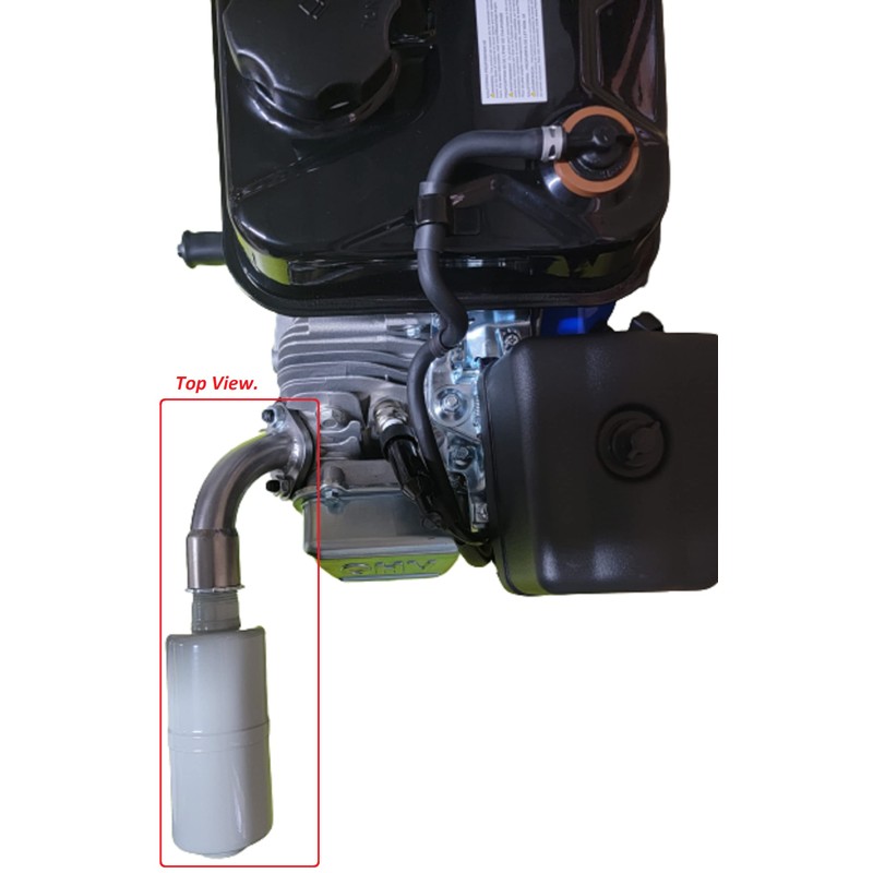 Short low profile Exhaust for Tillotson 212 hemi, Predator 212cc,