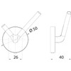 Emco Round Hook for Wall Mounting, Easy-Care Aluminium Hanger for