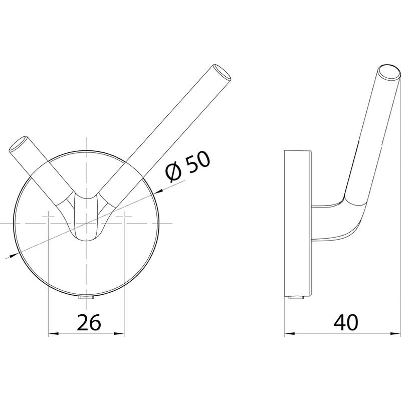 Emco Round Hook for Wall Mounting, Easy-Care Aluminium Hanger for