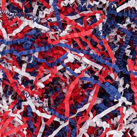 LDKGHE 2 LB Crinkle Cut Paper Shred Filler for Gift Wrapping Baskets Filling Box Birthdays Christmas Thanksgiving Easter Weddings Valentines Mother's Day Anniversaries (Red,White & Blue)