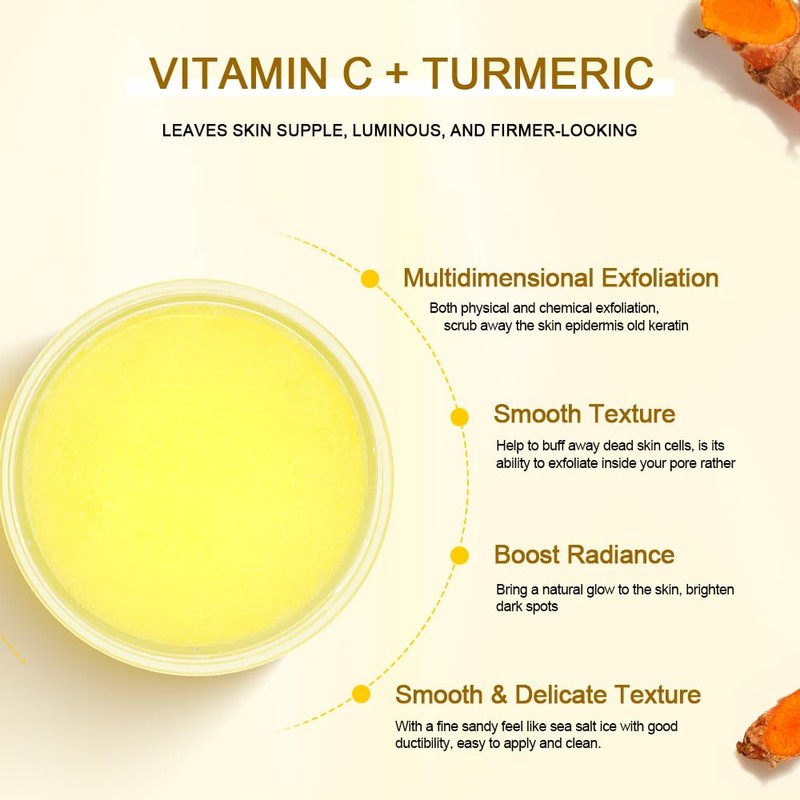 NEUTRIHERBS Turmeric Face Scrub, Exfoliating Scrub Cream with Vitamin C,