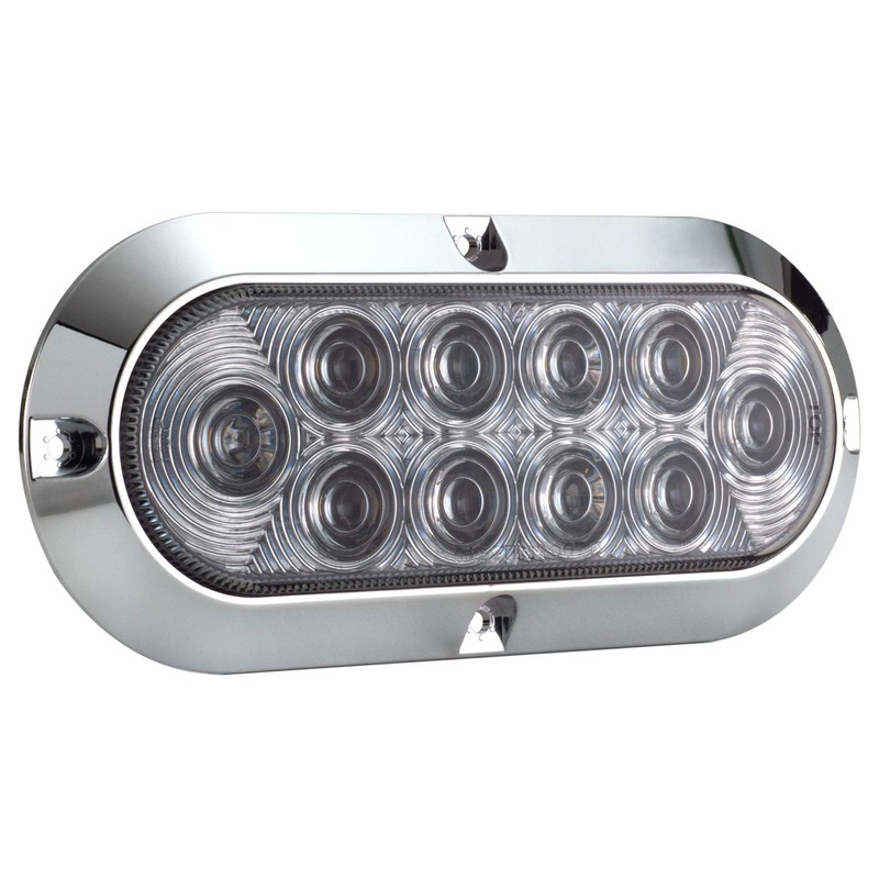 Long Haul Clear/Clear 6" Oval Surface Mount Stop/Tail/Turn LED with
