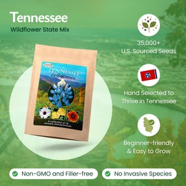 Created By Nature Tennessee Wildflower Seed Mix, 18 Flower Varieties, 35,000 Seeds