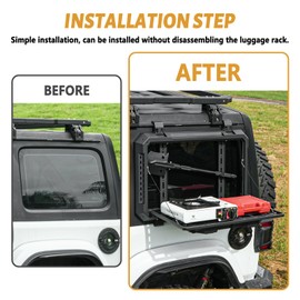 Multifunctional Rear Window Storage Panel Kit for 2018-2024 Jeep Wrangler JL & JLU 4 doors Openable Design Tactical Molle Platform for Tools (2025 latest upgraded model）
