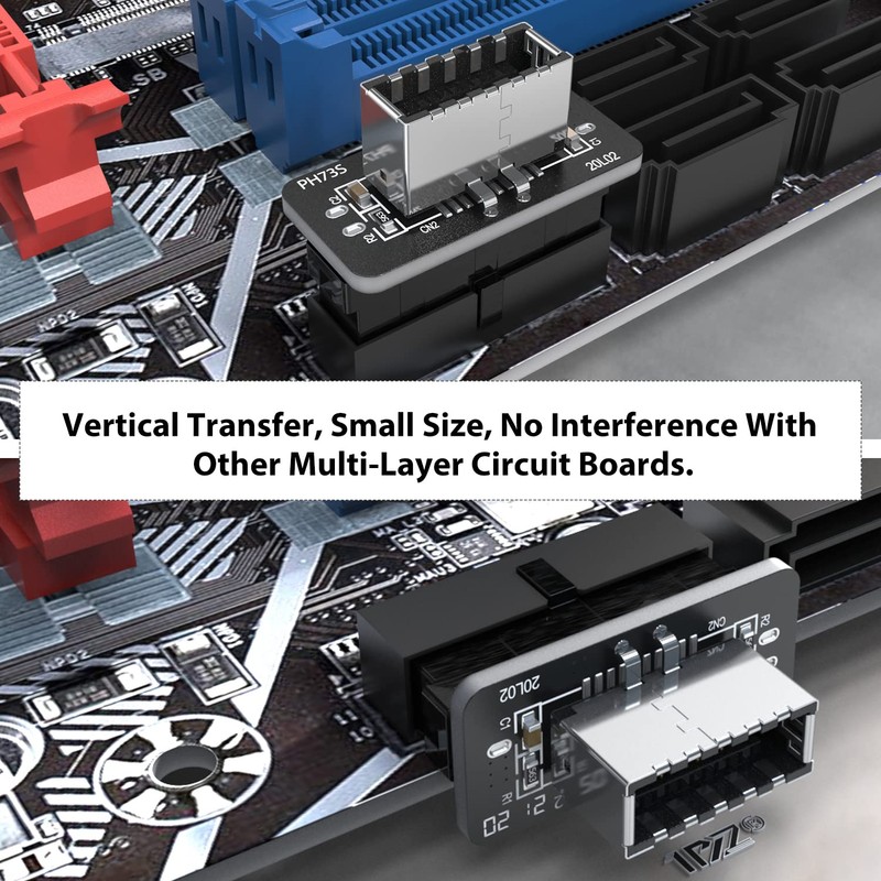 1PZ AU2-M02 USB Front Panel Adapter Vertical USB C Header