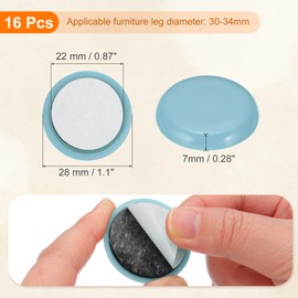 PATIKIL 28mm Furniture Sliders, 16pcs Furniture Movers Sliders Round Gliders Self-Adhesive for Carpet Heavy Furniture Floor Protectors Surface Table Desk Sofa, Blue