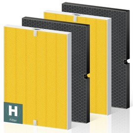 116130 Pet Care Filter Replacement Filter H for Winix 5500-2 AM80 Plasmawave Air Purifier, True HEPA Filter and Activated Carbon Filter Combo Pack, 2 Set