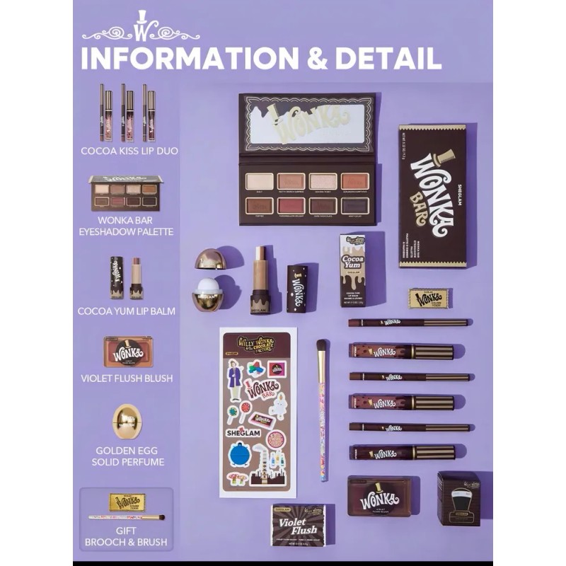 Sheglam Willy Wonka set de maquillaje para el rosto 13