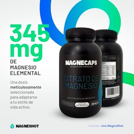 Magneshot | Citrato de Magnesio | Alta absorción | 240 cápsulas | Magnecaps.