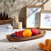 CAMLOT Lucky Boat Serving Tray, Acacia Solid Wood Interesting Shape