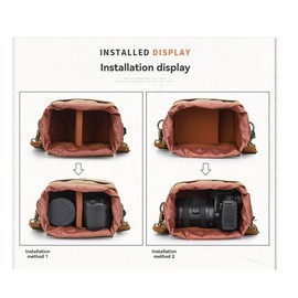 Fahgaer Canvas SLR Camera Bag Mini Single Messenger Bags Waterproof Wear- Shoulder Photography Backpacks Dark Gray