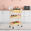 danpinera 3-Tier Rolling Cart, Metal Rolling Storage Cart with Lockable