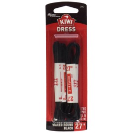 Kiwi Shoe laces, 27 in, wax black, 1 ct