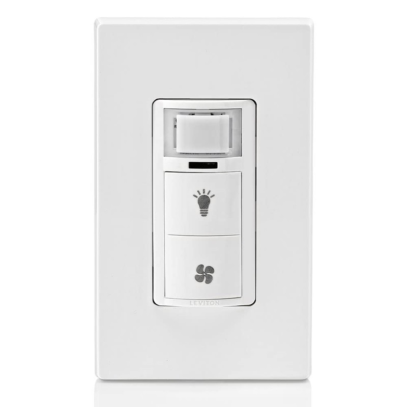 Leviton Dual Combination Humidity Sensor with Separate Light Switch, Automate