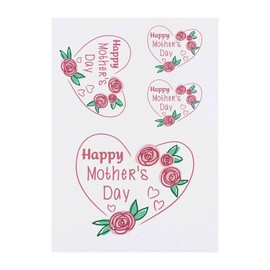 4 x 'Happy Mother's Day' Temporary Tattoos - Water Resistant, Skin-Safe, Non-Toxic Transfers, Mixed Sizes (TO00084730)