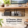 Under-Desk Cable Management Tray for Cord & Power Strip Storage