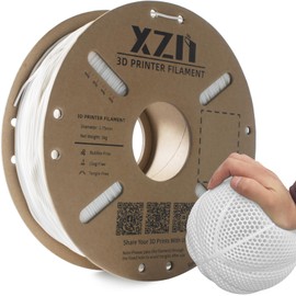 XZN TPU Filament 1.75mm 95A Soft Flexible 3D Printer Filament, 1kg Spool (2.2 lbs), Dimensional Accuracy +/- 0.02 mm (White TPU)