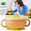 Toddler Suction Cup Bowls with Lids Prevent Falling Stainless Steel
