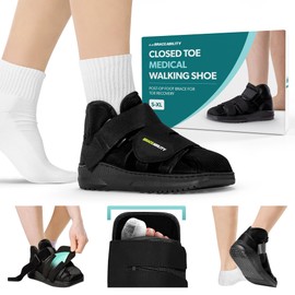 BraceAbility Closed Toe Medical Walking Shoe - Kid’s Lightweight Broken Toe Cast Boot, Fractured Foot Brace for Metatarsal Stress Fracture, Post-op Bunion, Surgery Recovery for Boys and Girls (XS)