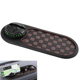 Multifunction Car Anti-Slip Mat, Car Anti Slip Mat Phone Holder for Phones Sunglasses Keys Gadgets(Black Brown)