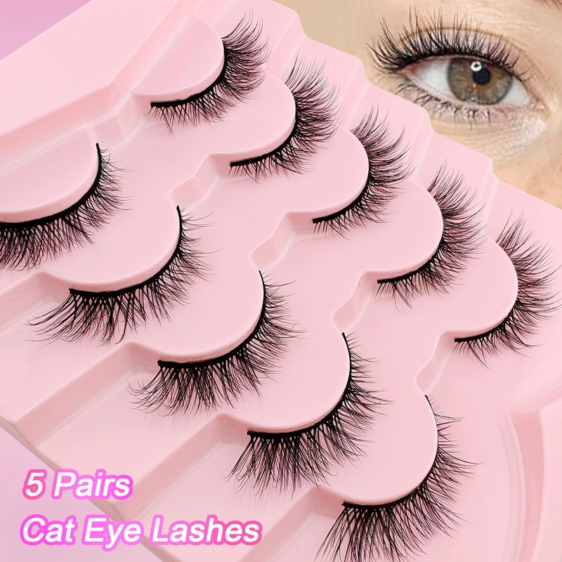 3D Falsche Wimpern Katzenauge, Flauschiges Volumen Curly Cat-Eye Künstliche Wimpern