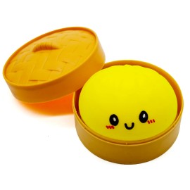 8.5cm Dumpling Squishy Toys, Giant Dumpling Squishy Mystery Box, Colorful Squishies,Stress Balls,Stocking Stuffers,Stretchy DeskColor: Yellow, Size: 8.5cm