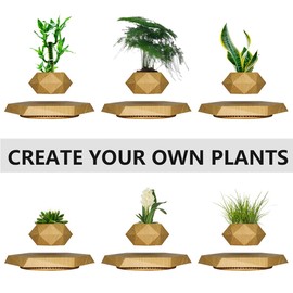 HCNT Marble Nursery Pot - Floating Planter for Succulents, Indoor Decor, 360° Sunlight Exposure (9.45 x 9.85 x 7.09 inches)