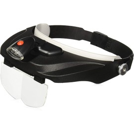 Carson Pro Series MagniVisor Deluxe Head-Worn LED Lighted Magnifier with 4 Different Lenses (1.5x, 2x, 2.5x, 3x) (CP-60)